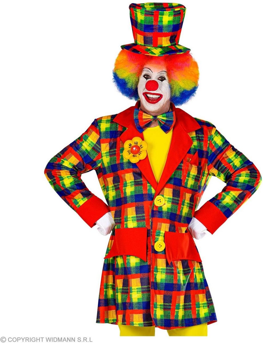 Clown & Nar Kostuum | Keurige Kleurige Fleurige Jas Clown | Medium | Carnaval kostuum | Verkleedkleding